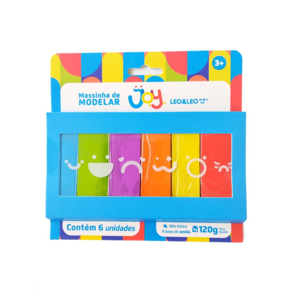 73531 - kit Massa De Modelar Joy Blister - 6 Cores Leoeleo
