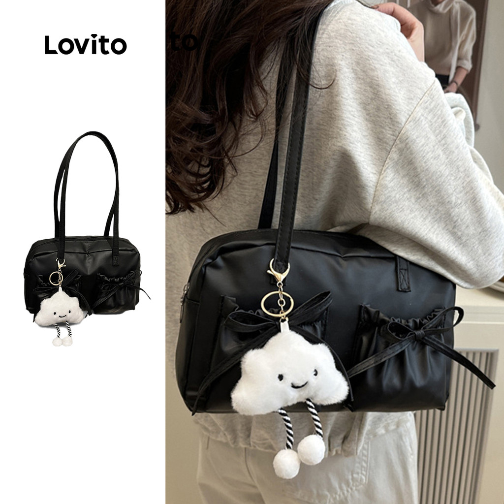 (facc2) Lovito Gravata Borboleta Coreana Bolsa Boston Bolsa De Ombro Pequena Para Mulheres LFA80FX006 em Oferta na Shopee