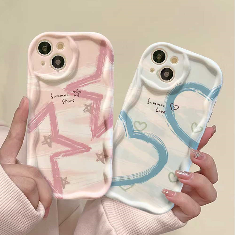 Capa Para MOTO G84 G54 G10 G14 G15 G22 G24 G34 G35 G53 G60 G75 EDGE 50 Ultra E13 E14 Gradiente Coração Estrela Creme Cas