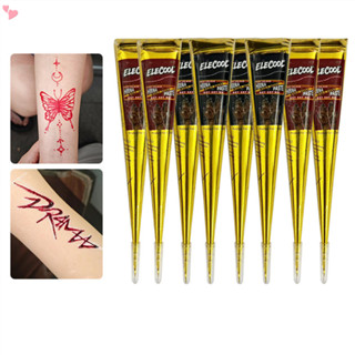 Cones De Pasta De Tatuagem Semipermanente , Pintura Artística DIY Do Corpo Da Índia Para Mulheres , Homens , Crianças , em Oferta na Shopee