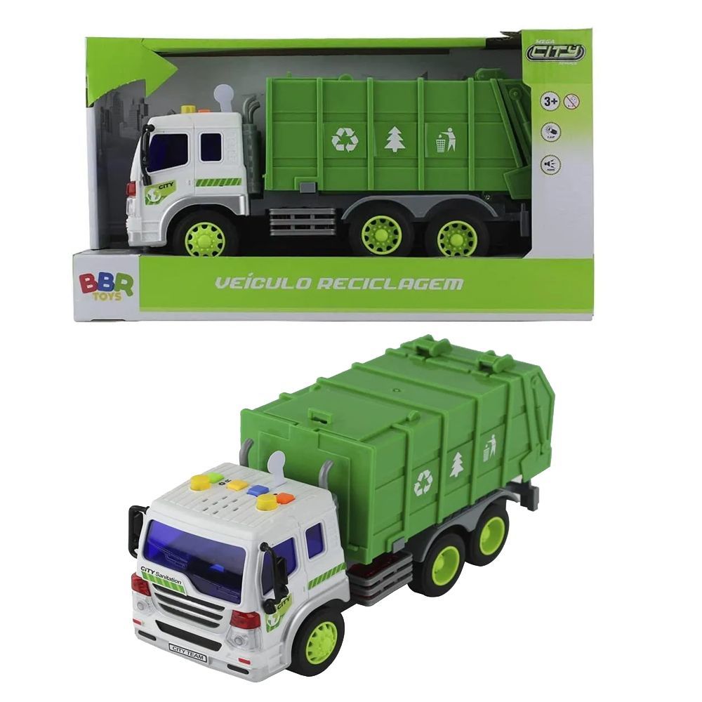 Caminhão Reciclagem Mega City com Luzes e Sons - BBR Toys