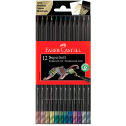Lápis de cor SuperSoft 12 cores Metálicas 120712SOFTMET Faber-Castell