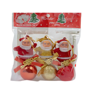 Conjunto de 3 Ornamentos Natalinos Papai Noel