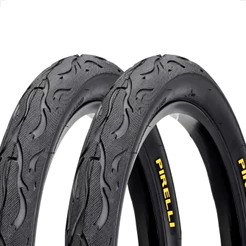 Par Pneu Bicicleta Balão Aro 24 X 2.125 Pirelli Tornado Flame Bike Mtb Slick Infantil Scooter