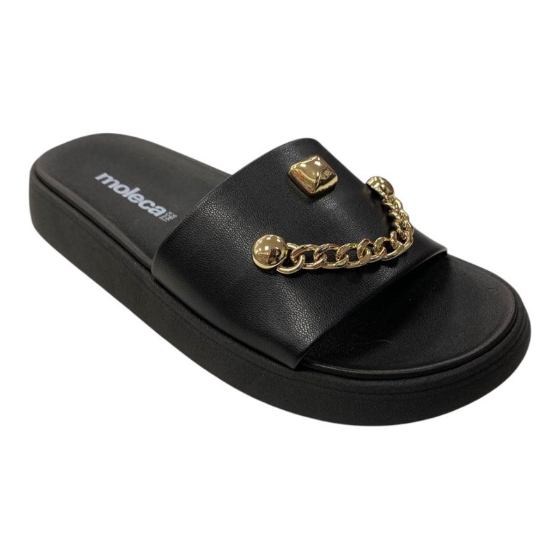 Sandália Papete Chinelo Slide Moleca Com Pingentes