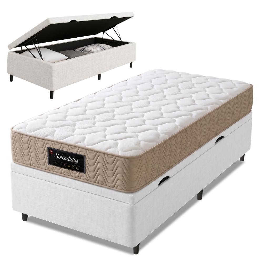 Cama Box Baú Colchão Solteiro Molas Ensacadas Splendido 88x188x65cm Munhoz