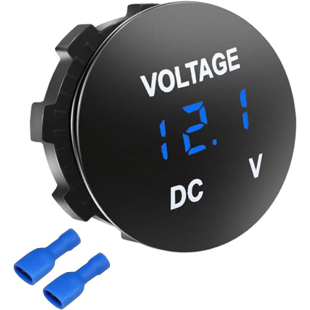 Medidor de Voltagem de Bateria, Medidor de Voltagem à Prova d'Água DC 12V, Medidor de Voltagem com Display Digital LED,