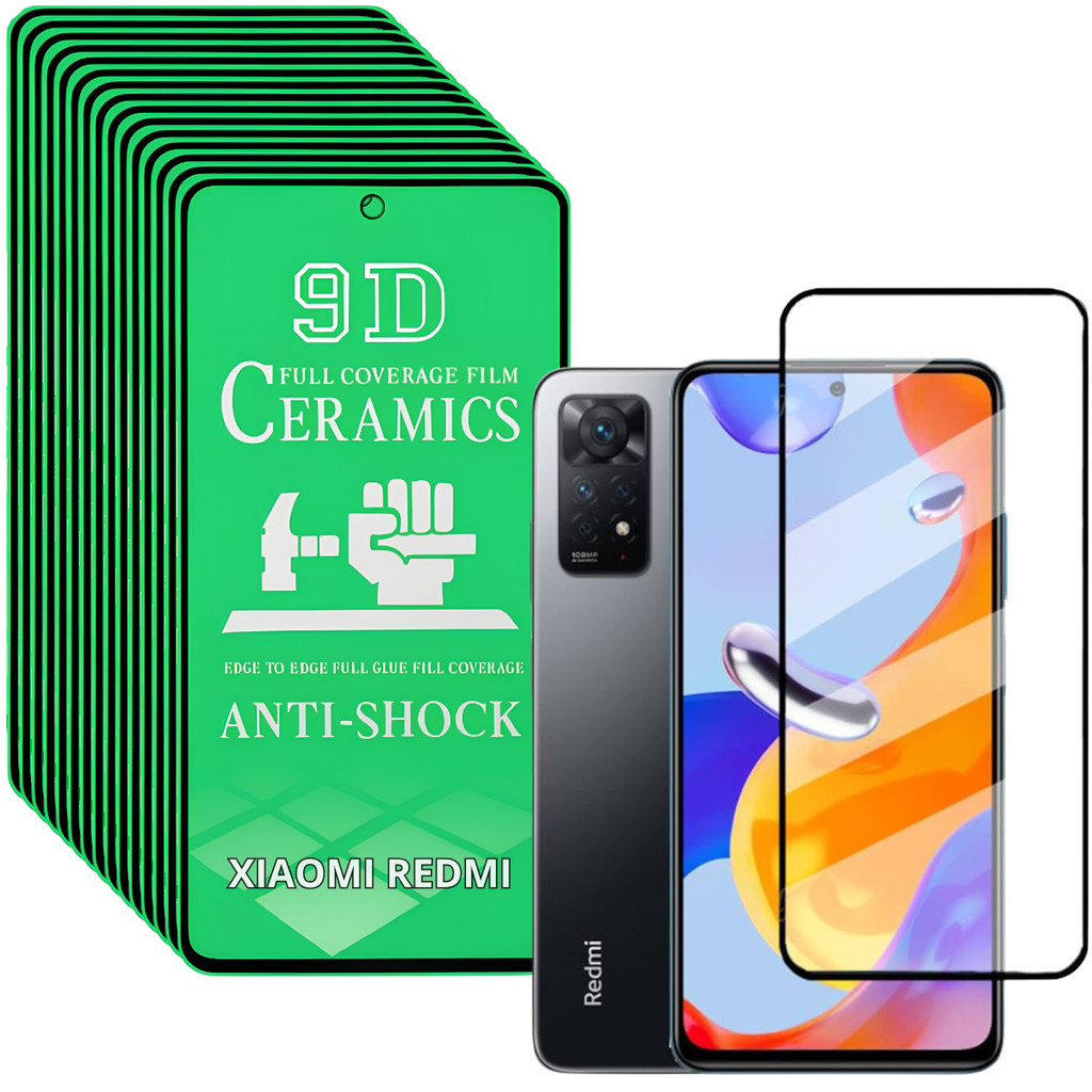 Kit com 25 Películas de Cerâmica 3D/9D para Smartphones Xiaomi Redmi + Kit Limpe