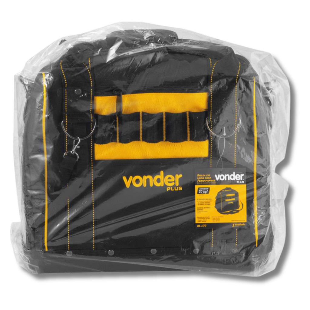 Bolsa Em Lona Para Ferramentas Vonder Plus Reforçada 55 Bolsos Base Rígida Impermeável 20kg · foto 2