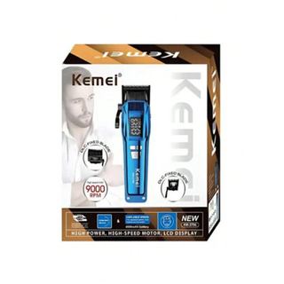 Maquina Cortar Cabelo Profissional 2 Laminas Led Sem Fio-KM2796
