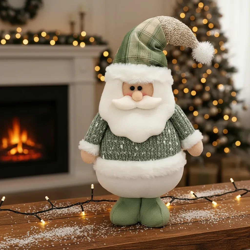 Enfeite de Natal Papai Noel 42cm Verde Menta | Decoração Natalina | Boneco Decorativo