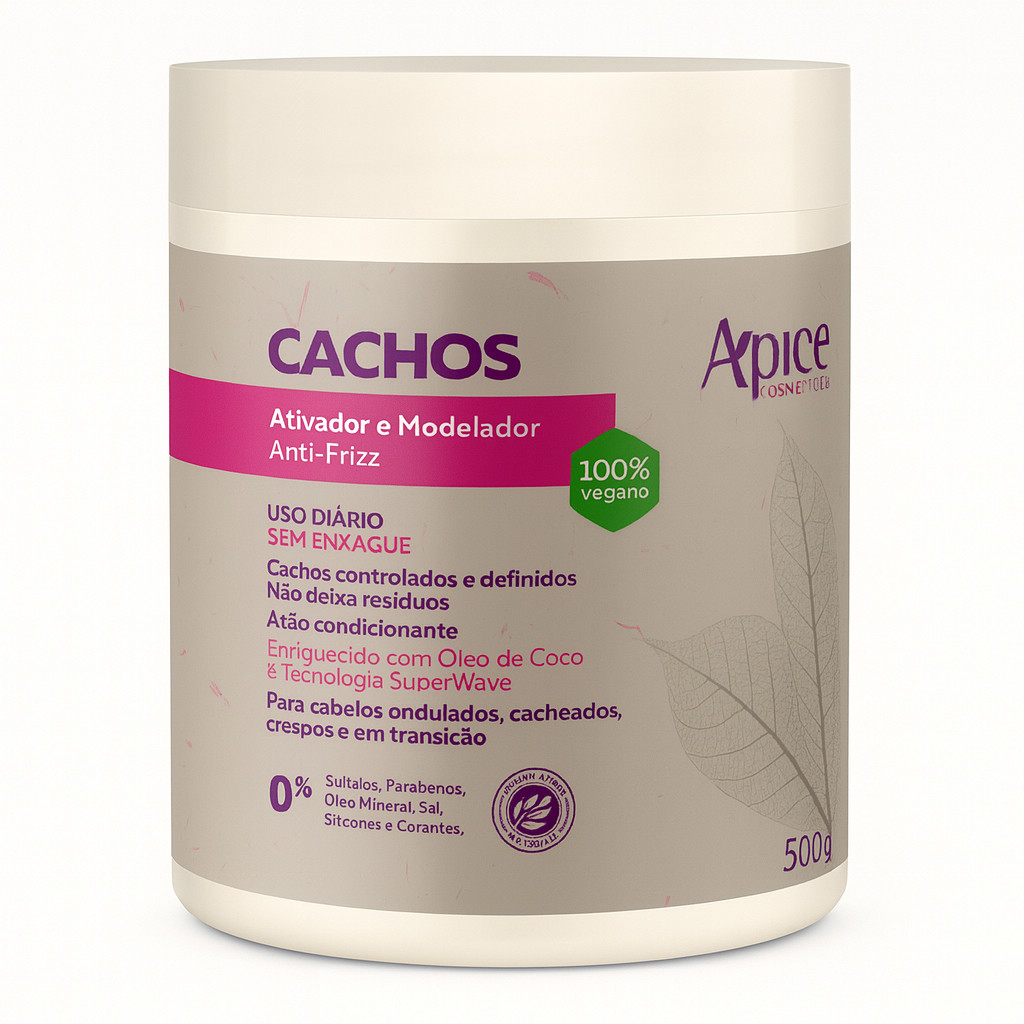 Apse Ativador e Modelador Condicionante para CACHOS Anti-frizz 500g - Apice Vegano