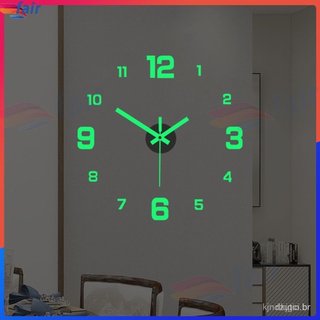 Relógio de Parede Digital Silencioso e Luminoso Minimalista Estilo Europeu Luz Decorativa Estudo DIY Sala de Estar Sem P