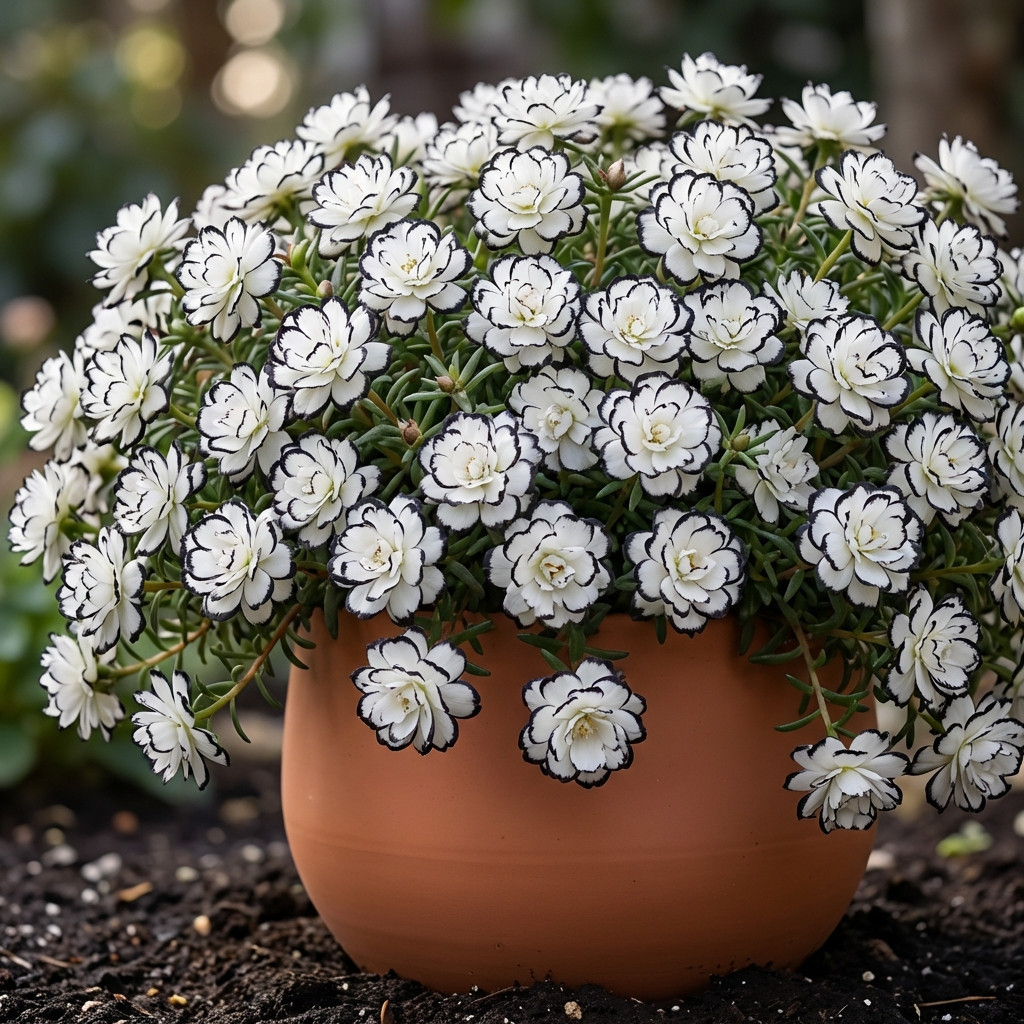PROMOÇÃO Sementes de onze horas– Flores Brancas com Bordas Negras