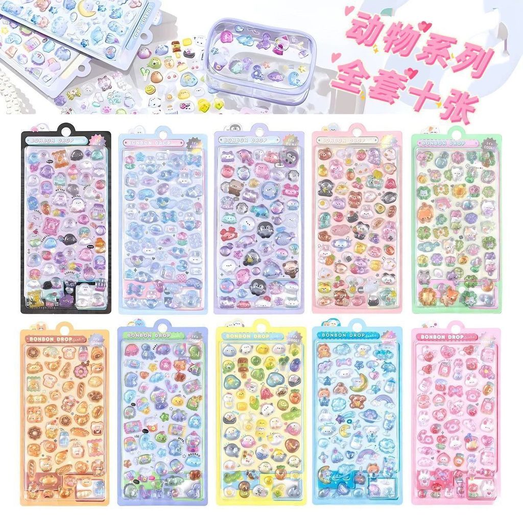 【10pcs 】 Adesivos japoneses de animais marinhos, adesivos para meninas, crianças, desenhos animados decoração de alto va