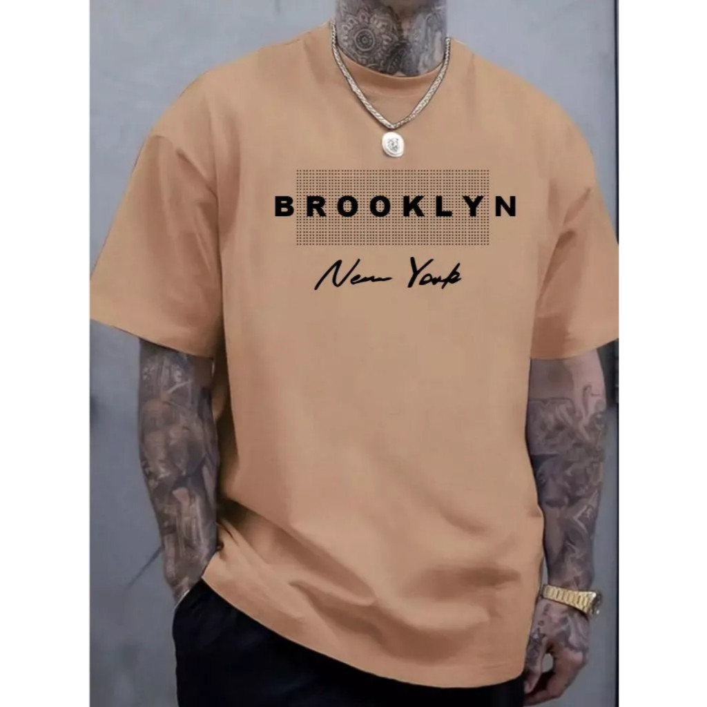Camiseta Masculina Preta Brooklyn New York Estilo Urbano  Algodão, camisa Brooklyn camisa lançamento