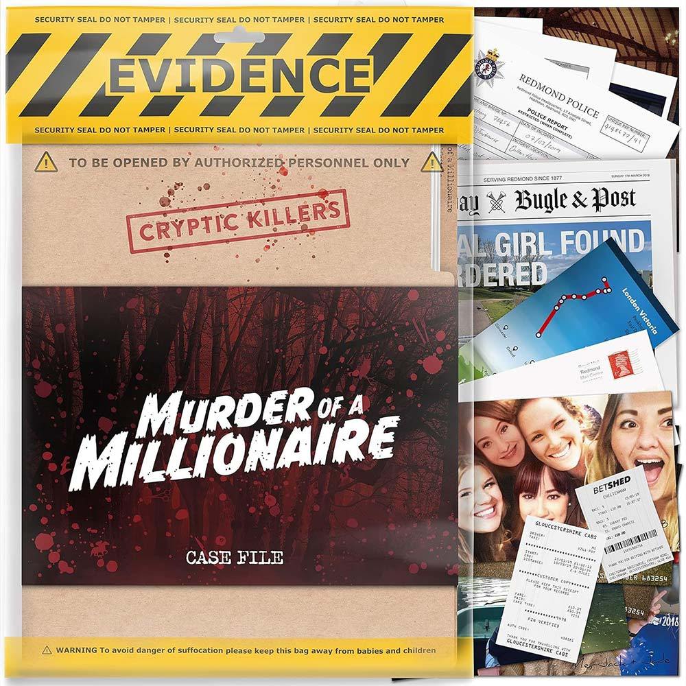 Cryptic Killers Murder of a Millionaire Case File Murder Mystery Game Evidence Packet Interactive Crime Solving Game