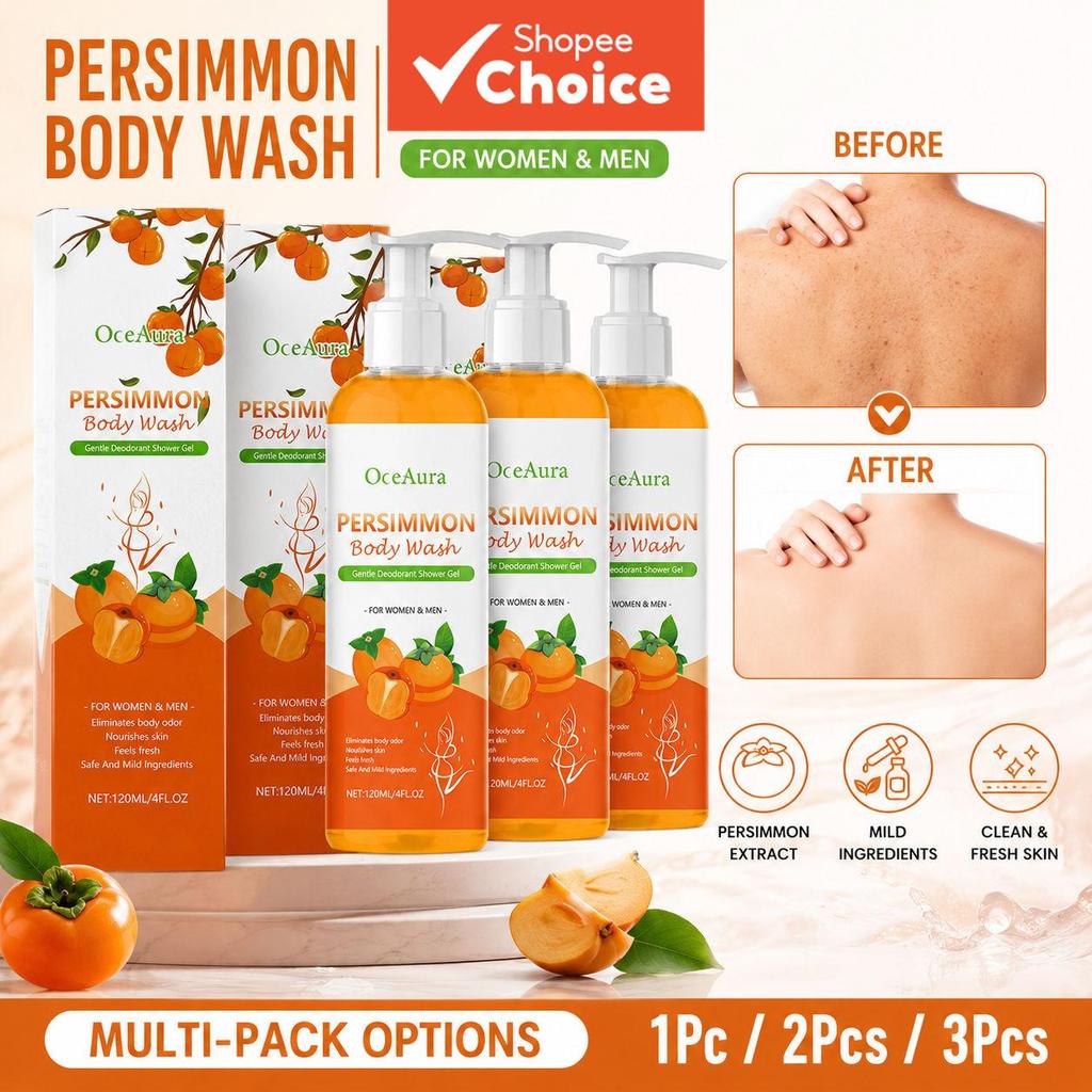 Sabonete Corporal Nutritivo de Caqui Profissional – Hidratação Suave, Controle de Odor, Limpeza Profunda – 120 ml