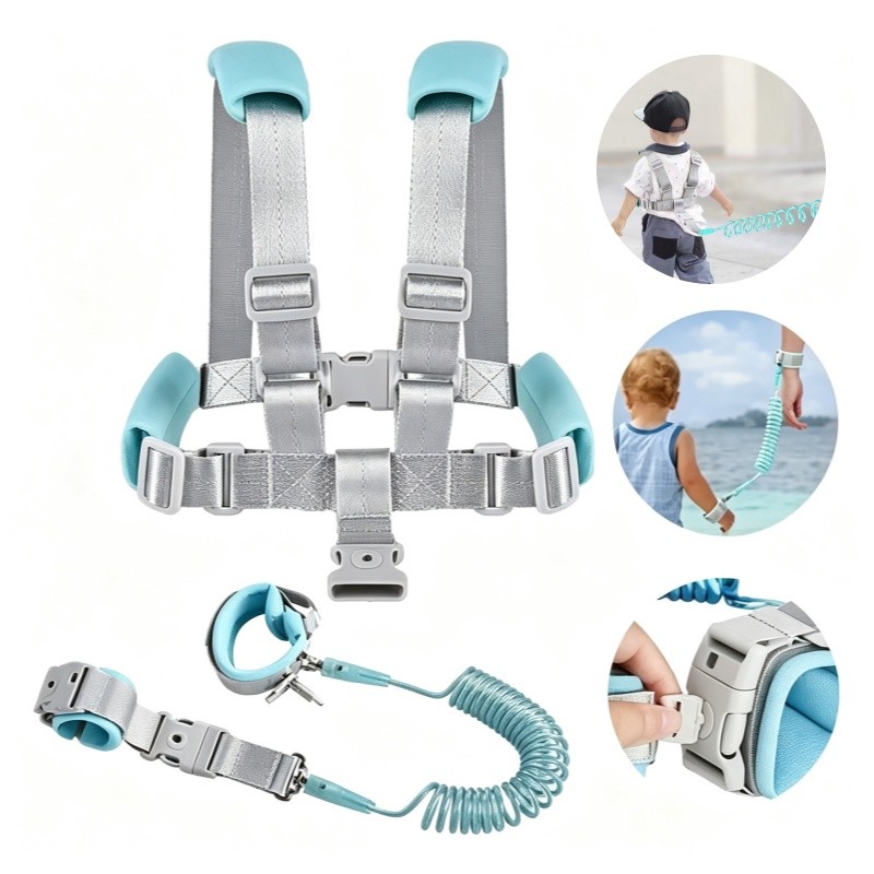 Pulseira Colete Segurança Anti Perda Infantil Criança de Passeio Viagem Cinto Ajustável Regulável Reforçado