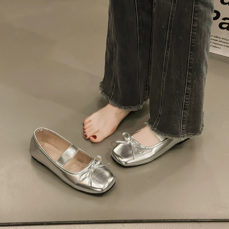 Retro francês sapatos planos 2026 novo estilo verão arco sapatos saia Mary Jane sapatos femininos de dança de pr