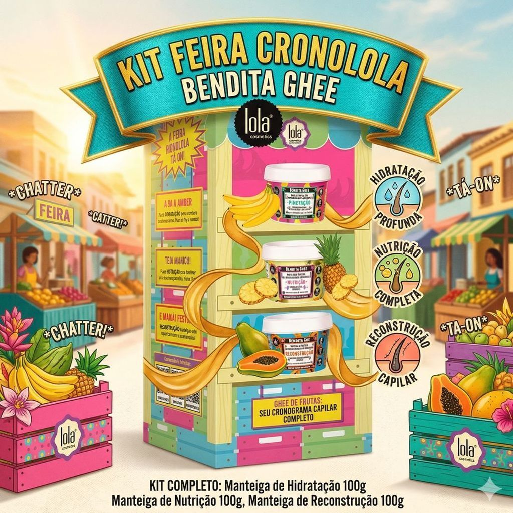 Kit Feira Cronolola Bemdita Ghee 100g Nutrição Hidratação e Reconstrução