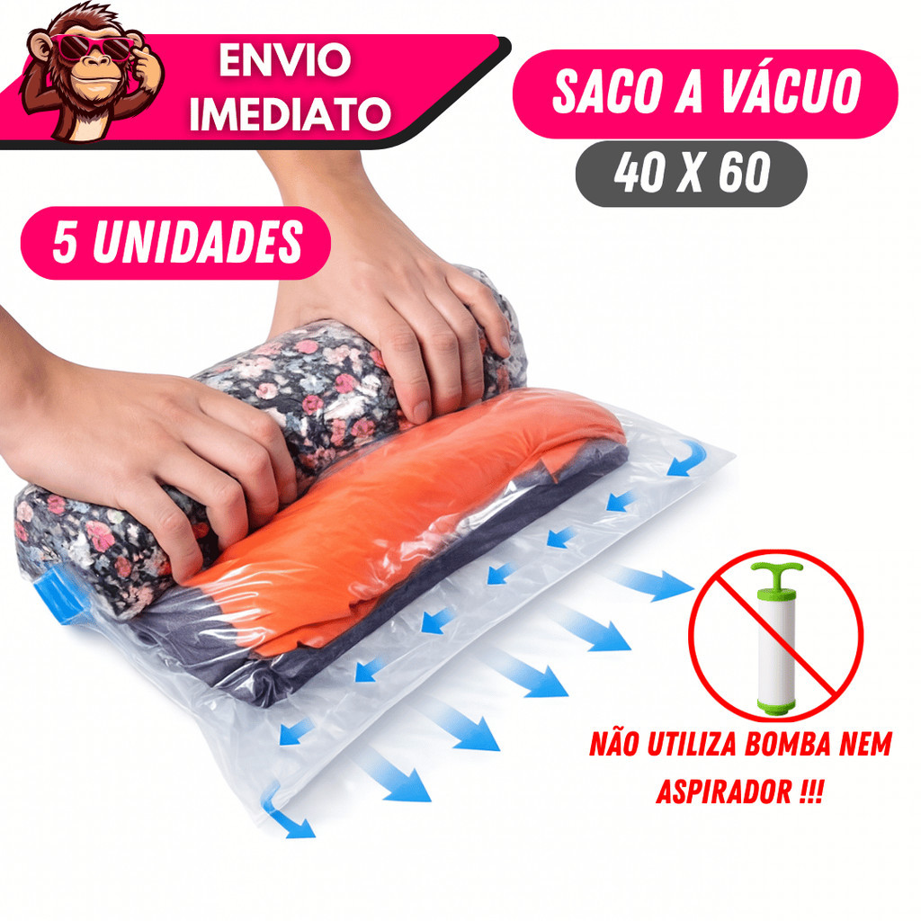 Kit 1/2/3/4 Saco a Vácuo Organizador 40x60 Manual para Viagem Roupas Protetor Mala Cobertor Reutilizável