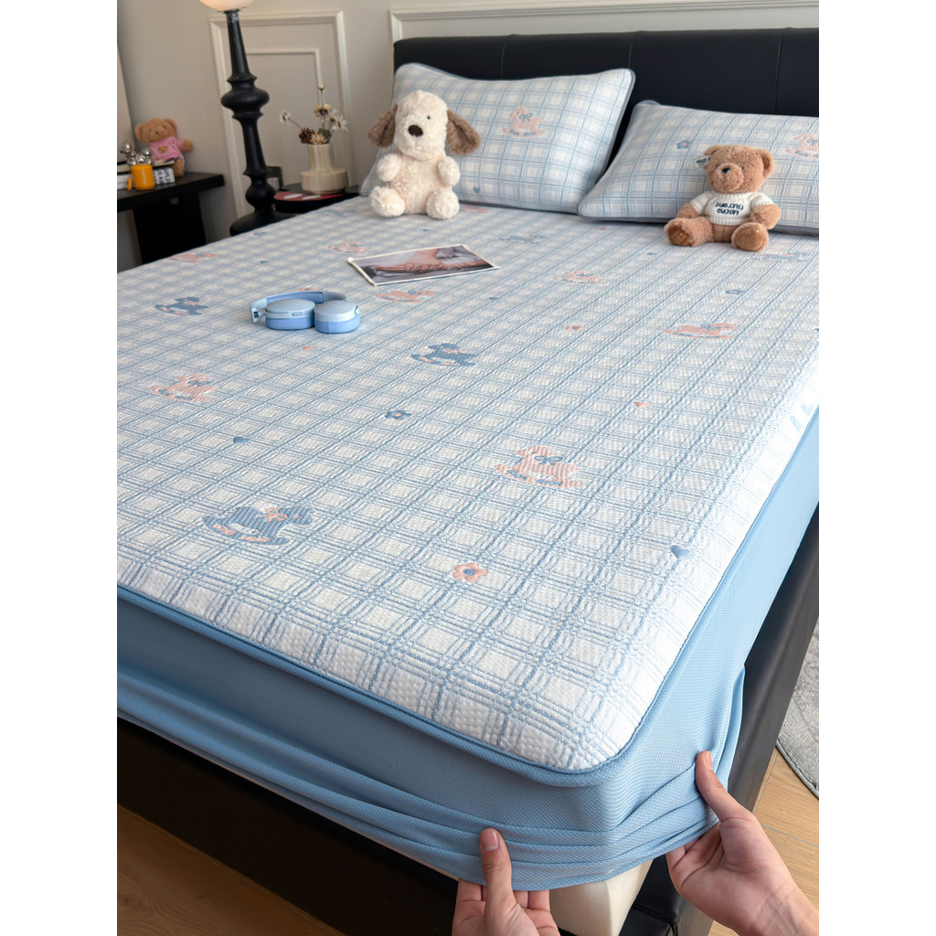 Classe de verão a Ice Doudou Ice Silk Cool Mat Conjunto de três peças 2026 Novo estilo infantil antibacteriano desenho a