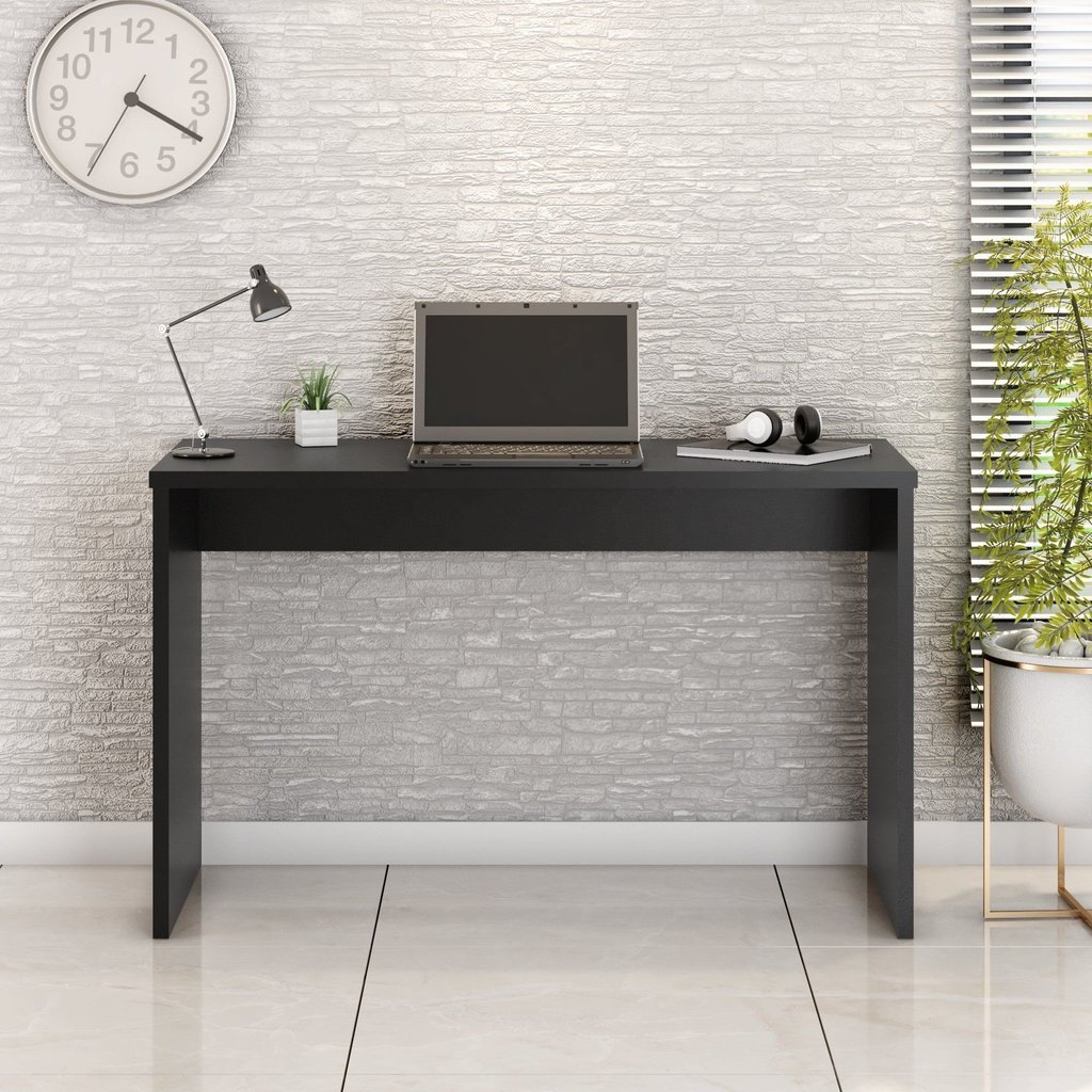 Escrivaninha Mesa Escritório Gávea Office 127cm Preto Preto