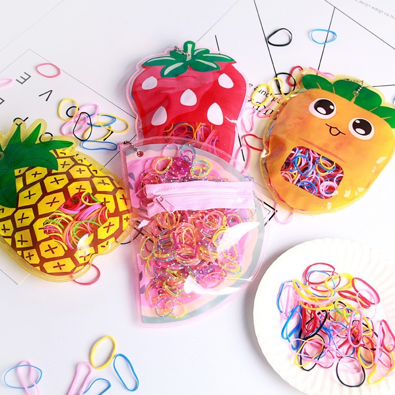 Pacote com 120 Elastico de cabelo Com Bolsa borrachinha/liguinha rabico de cabelo silicone infantil