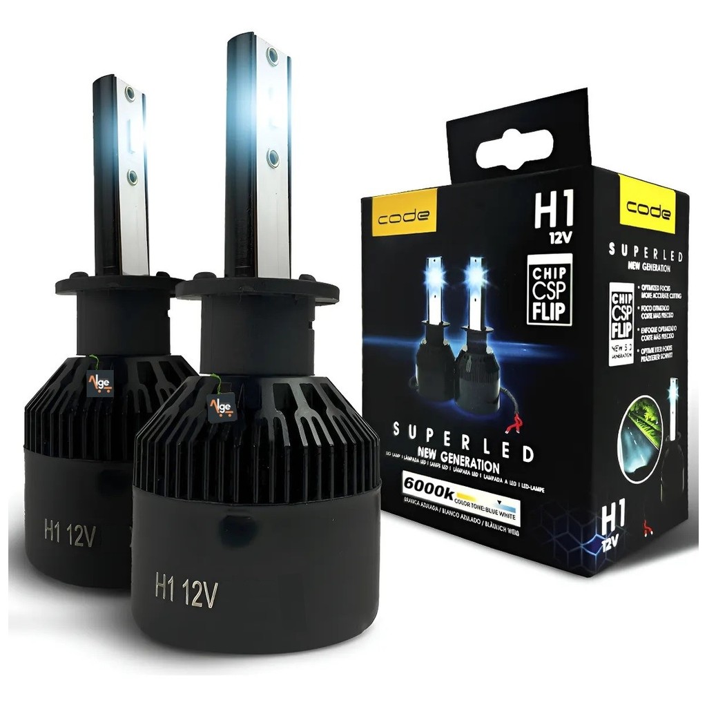 Lâmpada de Led Farol Carro Conector H1 6000k Code 12v