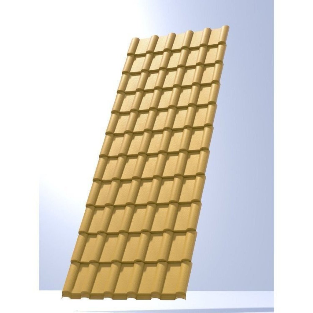 Kit 10 Telhas PVC Plan 2,42x0,88cm 6 Ondas Permatti Bege/Marfim Marfim