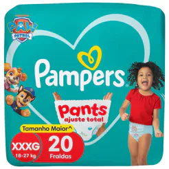 Fralda Pampers Pants Ajuste Total Tamanho XXXG com 20 Unidades Descartáveis