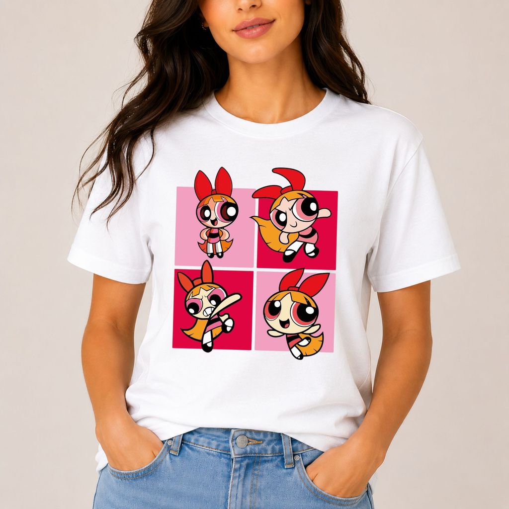 Camiseta Feminina Florzinha As Meninas Superpoderosas Estampada Algodao Adulto Casual