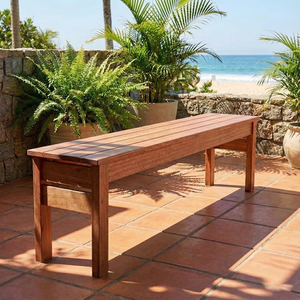Banco 3 Lugares 140cm Madeira Maciça com Acabamento em Stain 140