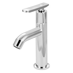 Torneira Lavatório Alta Pratica Abs Cromado Slim Mesa 1/4 V Cinza Cromado Pia Lavatorio Moderno