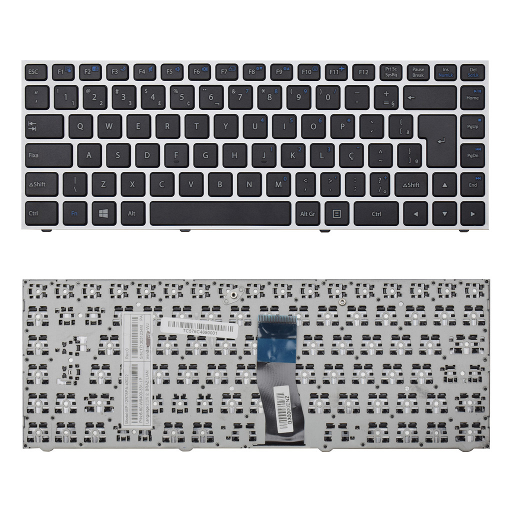Teclado para Notebook Positivo Part Number MP-12R78PA-43022 Com Moldura