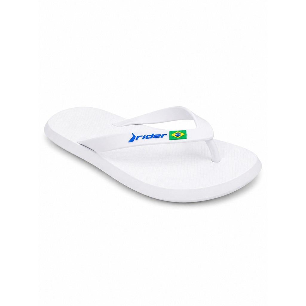 Chinelo Rider Branco Azul Design Ergonômico Masculino