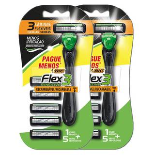Kit Bic Flex3 Hybrid Sensitive com 2 unidades
