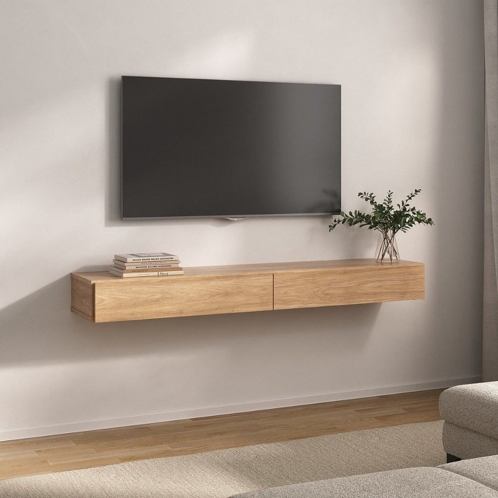 Rack para TV até 50 Polegadas 136cm Bancada Suspensa Tvs com 2 Portas Sierra Marrom
