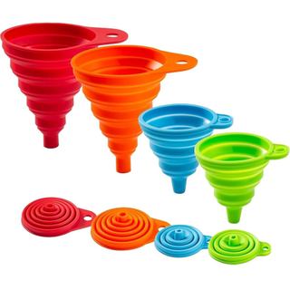 Conjunto de 4 Funis de Cozinha, Todos Grandes, Acessórios de Cozinha, Funis Dobráveis e Colapsáveis para Encher Garrafas