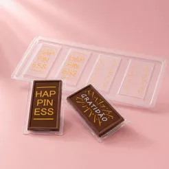 Blister Decorado com Transfer Para Chocolate - Tablete Gratidão e Happiness - BL011801 - 1 unidade - Stalden - Rizzo