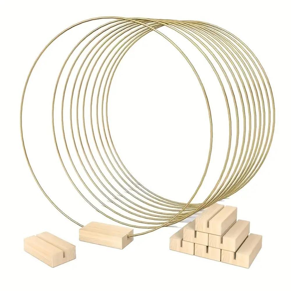 Aros De Flores De Metal Dourado , Anéis Redondos Vintage De 10-50cm , Suporte De Base De Ferro , Decoração DIY , Argola