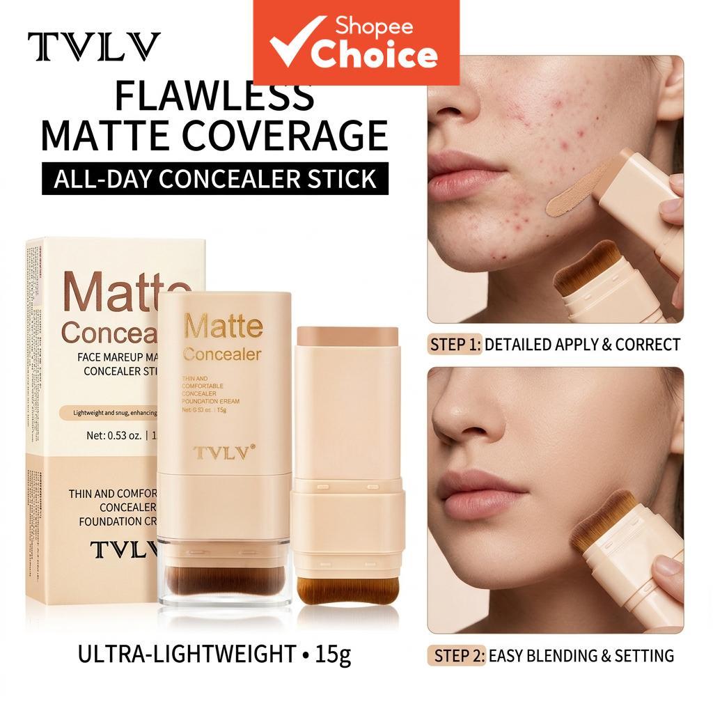 TVLV Dual End Concealer Eraser Foundation Stick À Prova D'água Não Cakey Suave Aplicação Alta Cobertura Longwear Base Fa