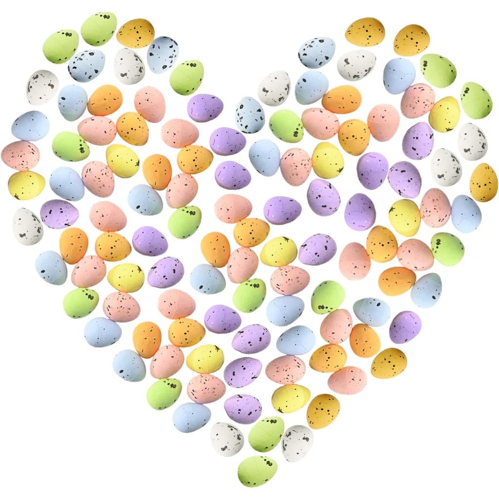 Betoom 120PCS Ovos de Pássaro de Espuma Coloridos de Páscoa, Mini Ovos Artificiais Decorativos de Páscoa com Efeito Salp