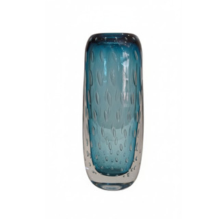 Vaso Murano de vidro Azul - Murano azul - Vaso de Vidro sofisticado, decoração para sala, casa nova, vaso para flores, f
