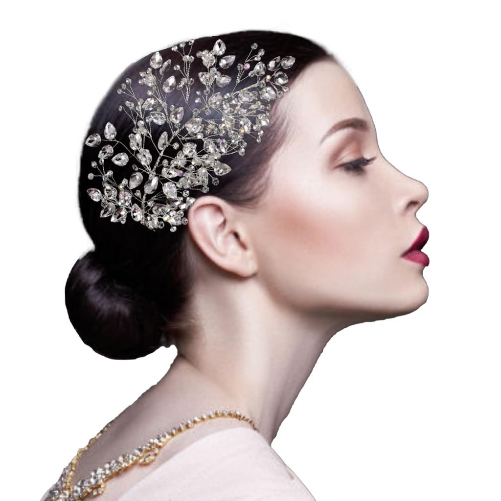 Acessórios de Cabelo para Noivas, Tiara de Noiva Feita à Mão com Strass, Acessórios de Cabelo para Mulheres e Meninas (P