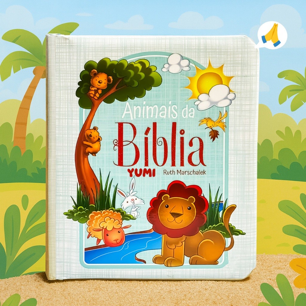 Livro Animais da Bíblia Infantil Criança Menino Menina Colecionável Almofadado Folhas Duras Premium