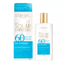 Protetor Solar Facial L'Oréal Paris Solar Expertise The Invisible FPS 60 Sem Cor 40ml