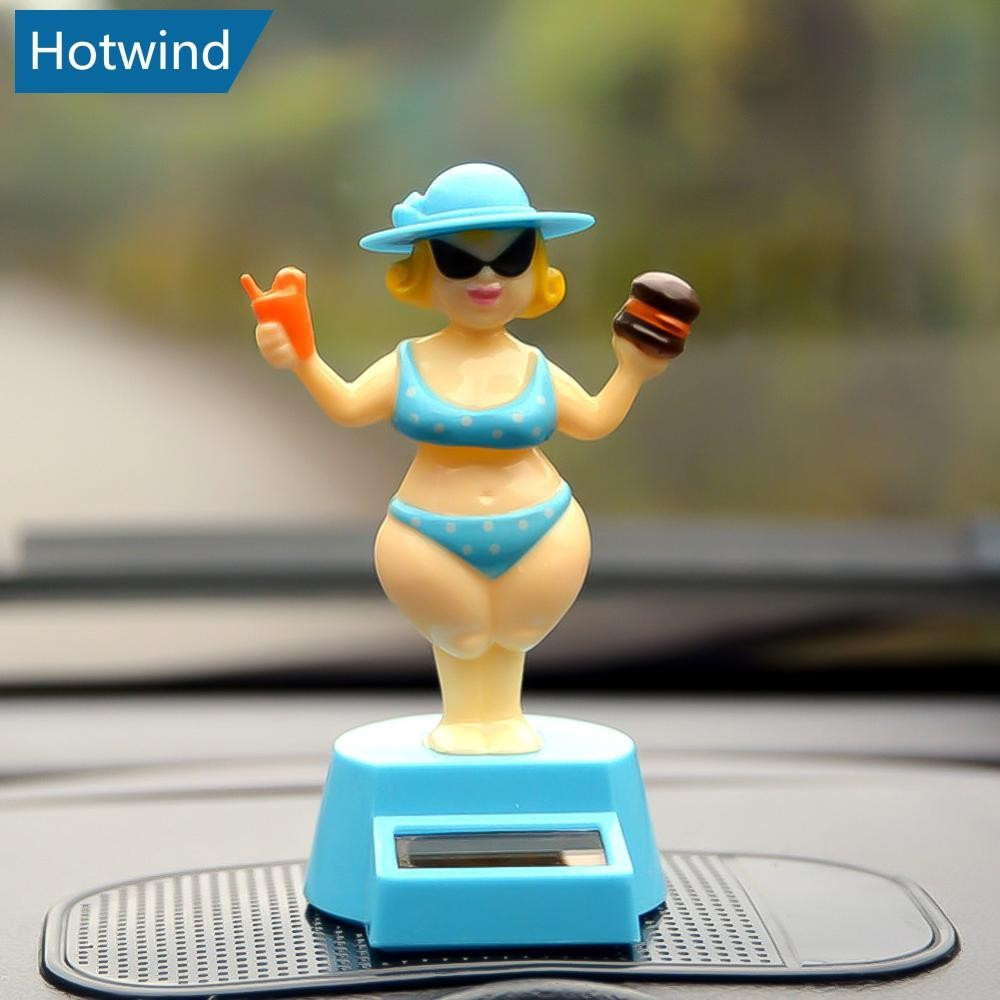 HW Boneca Dançante Havaiana Movida a Energia Solar, Decoração Criativa para Interior de Carro, Brinquedo Energético HM8C