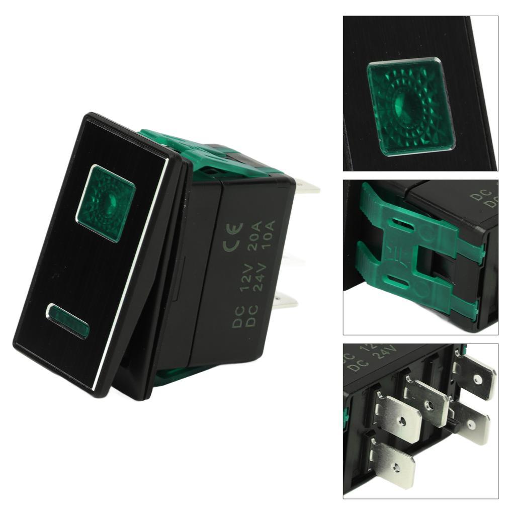 Toolgoing-BR interruptor liga/desliga de pólo único, 5 pinos, luz dupla, concha preta para carros 12-24v, motocicletas,